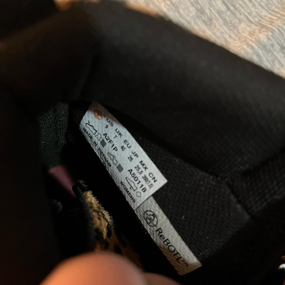 Timberland-size 9W black suede boots lace up w/leopard trim. Worn once. - Picture 5 of 5